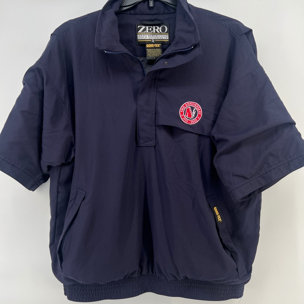 Zero Restriction Gore-Tex Golf Pullover Mens Large‎ Navy Short Sleeve